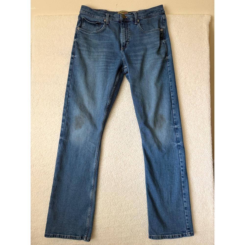 Wrangler 20X Jeans Mens 34x36 Blue Regular Straight Stretch Denim Med Wash Pants